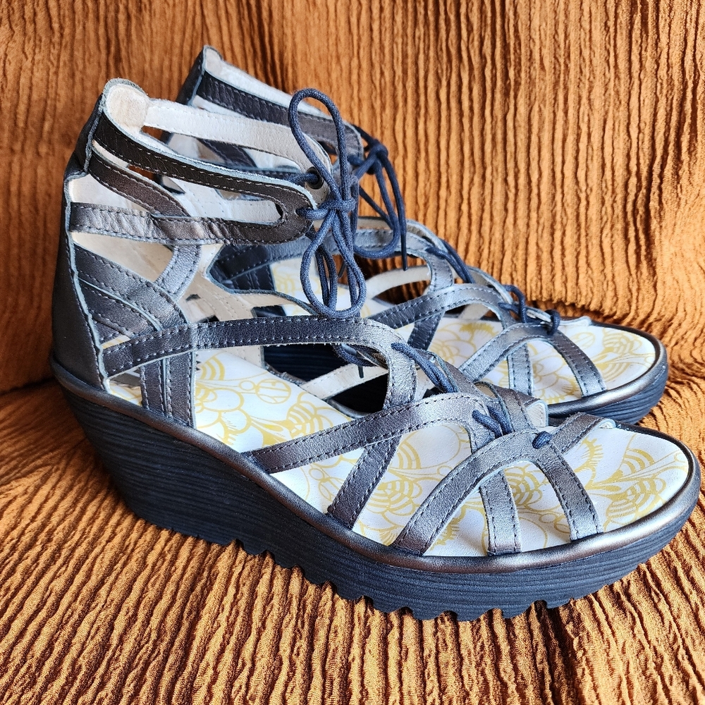 Fly London Yuke Wedge Sandals - Picture 7 of 7